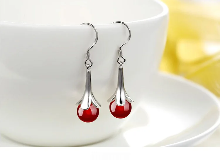 Женские серьги подвески с красным черным камнем|fashion long earrings|long drop earringslong earrings |