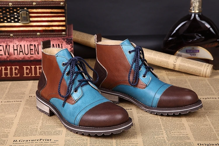 Г. Новые мужские зимние ботинки «Челси» из натуральной кожи, с круглым носком, смешанных цветов большие размеры 46 короткие ботильоны