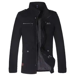 Для Мужчин's куртки демисезонный модные теплые стенд куртка с воротником мужской высокое качество верхняя одежда одноцветное цвет повседн