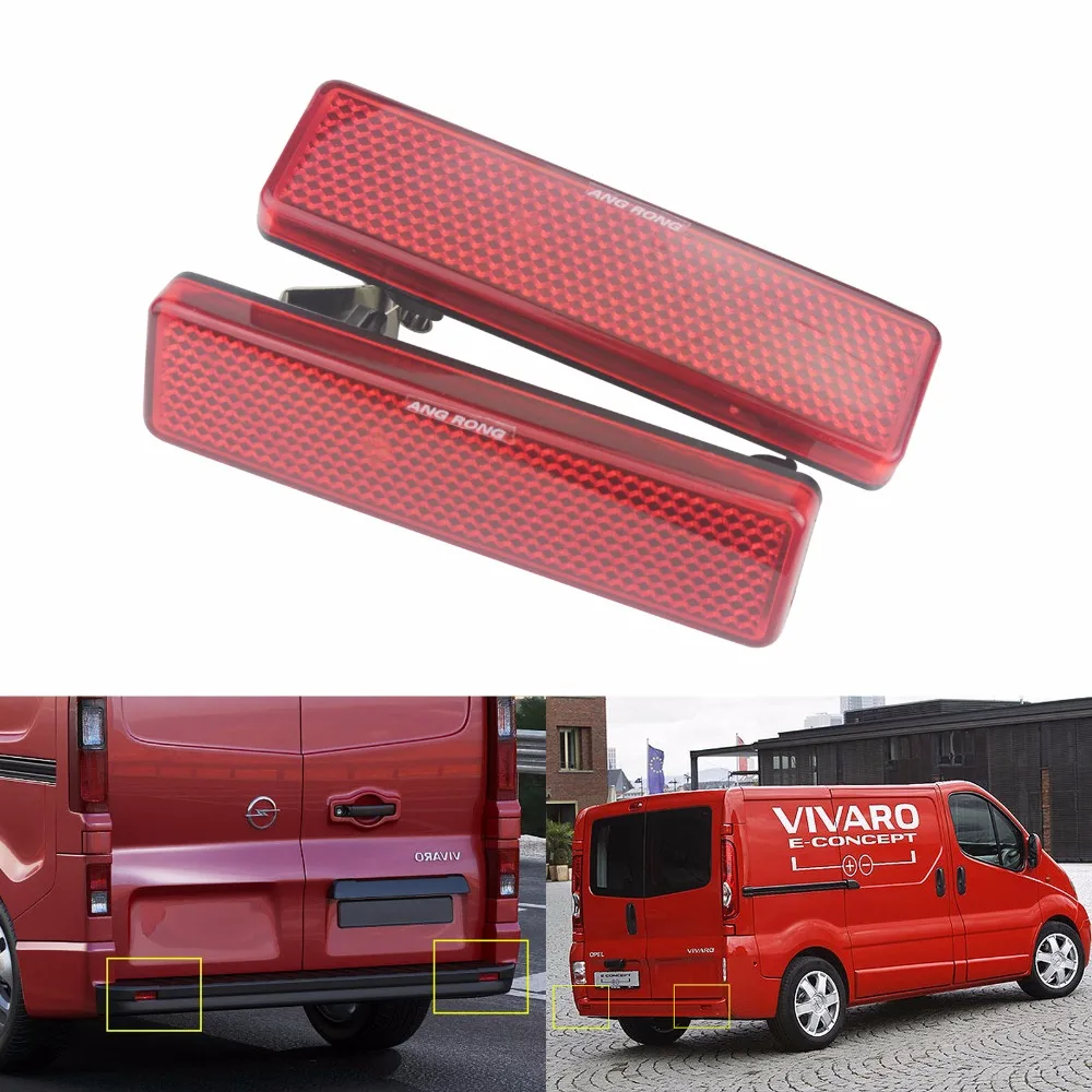 

ANGRONG 2x For Renault Trafic Master Primastar Red Lens OEM Rear Bumper Reflector L+R (CA329)