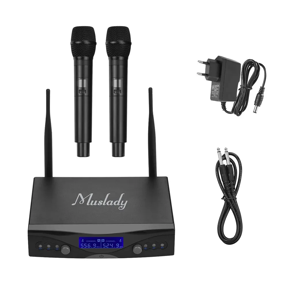 Беспроводная микрофонная система Muslady U1 UHF 2 ручных микрофона и 1 приемник с