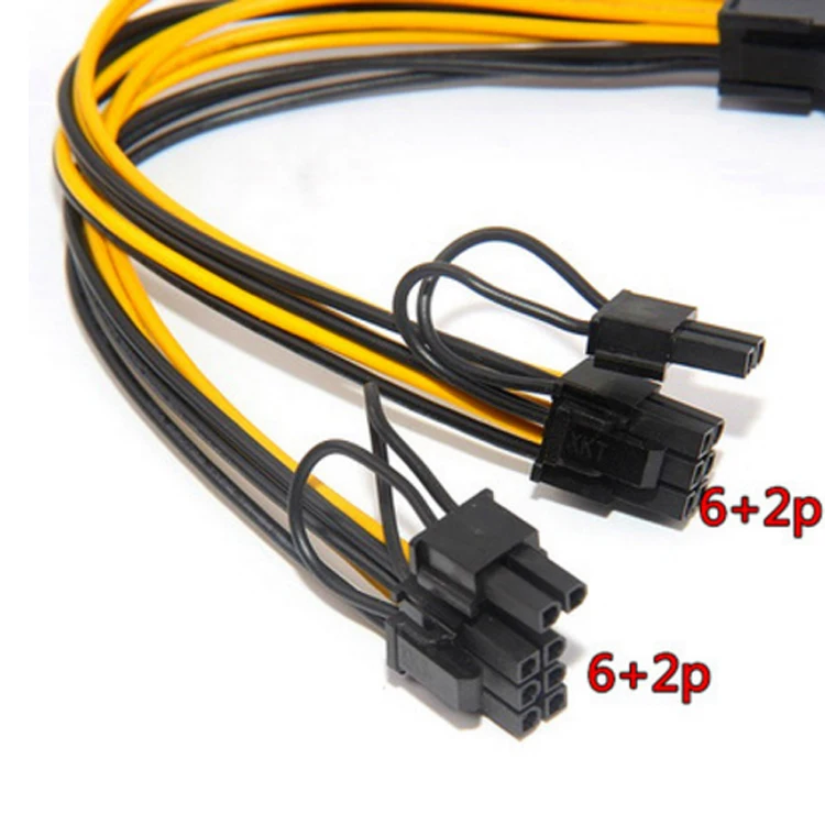 cpu 또는 gpu 8핀 2*8핀(6+2) 광부용 그래픽 카드 이중 PCI-E PCIe 8핀 전원 공급 장치 분배기 케이블 코드 21cm