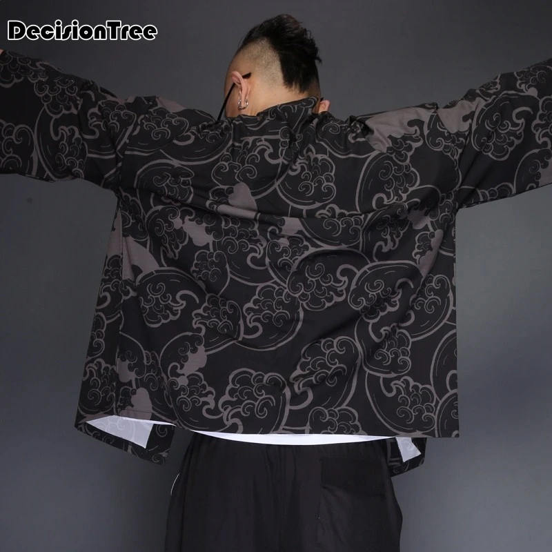2019 summer men casual hiphop male japan style cardigan embroidery kimono coat plus japan style hiphop kimono linen overcoat