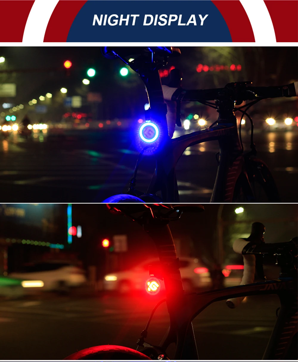 Flash Deal Novelty CoolChange Bicycle Light Cycling Bike Taillight LED Rear Light USB Rechargable Warning Lamp Safety Night Riding Light 13