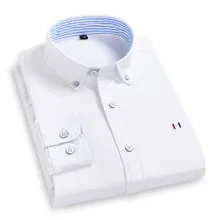 Для мужчин рубашки теперь популярные новые качества Мужская мода тонкий рубашка с длинными рукавами Для Мужчин's Бизнес Повседневное одноцветное Цветная рубашка