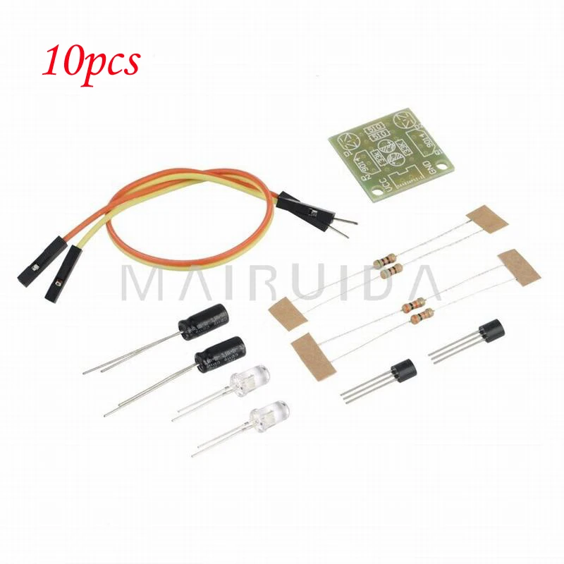 

10pcs/lot 5MM LED Simple Flash Light Simple Flash Circuit DIY Kit