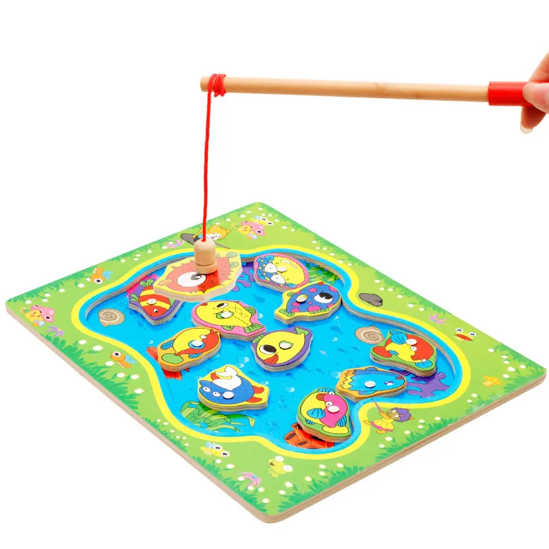 2017 Fishing Children Fishing Puzzle Baby Toys Wooden