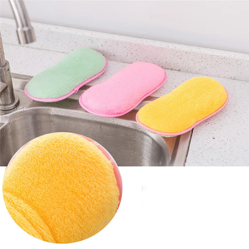 3Pcs Kitchen Magic Sponge Cloth Wiping Rags Dish Washing Towel Cleaning
