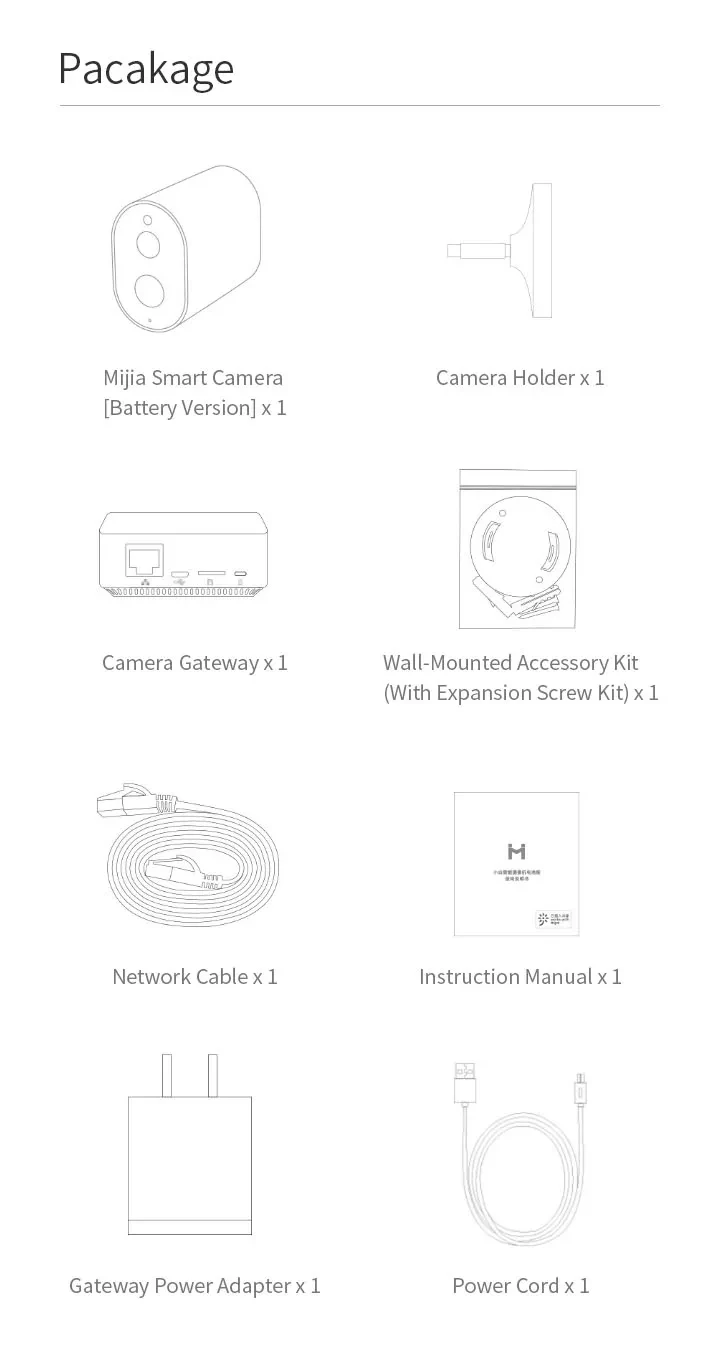 Оригинальная смарт-камера Xiaomi, 1080 P, 5100 мАч, батарея, шлюз, 120 градусов, IP65, водонепроницаемая, F2.6, AI, гуманоид, обнаружение, Wi-Fi, беспроводная