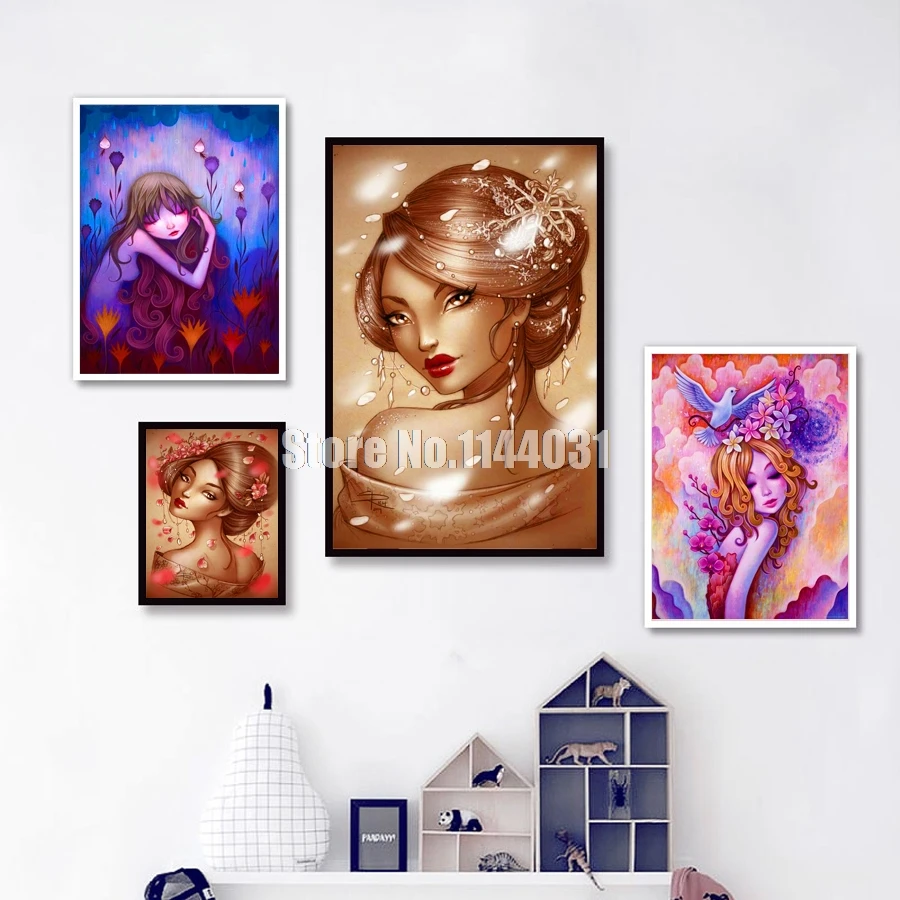 

Diy Diamond Painting Cartoon Girl Pictures Cross Stitch Kits Full Square Diamond Embroidery Defor For Room Mosaic Needlework