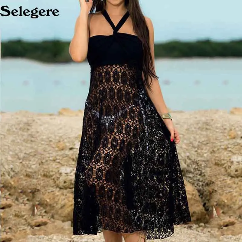 أزياء الجوف خارج حزام الكروشيه خليط غير المتكافئة فساتين الشاطئ مثير المرأة الصيف عارية الذراعين اللباس