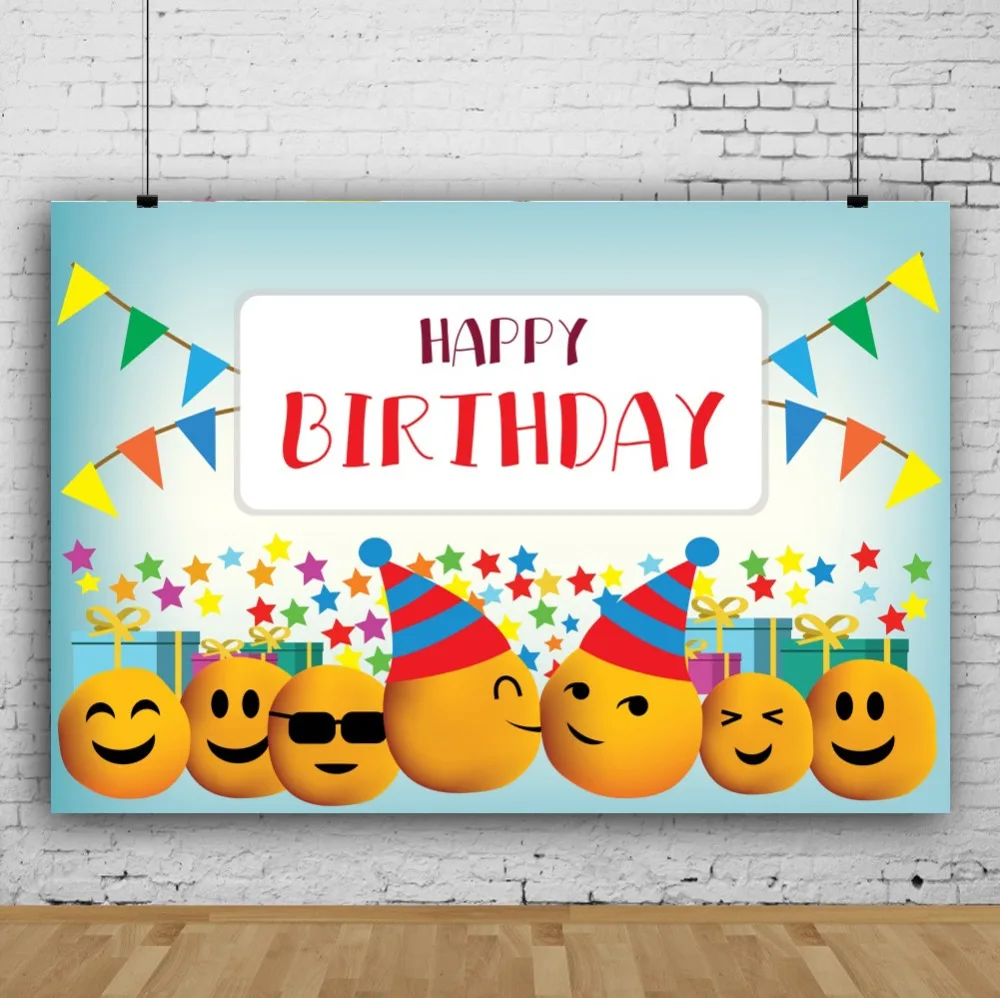 Laeacco Kid Backdrops For Photography Baby Cartoon Birthday Party Flag Poster Banner Photo Backgrounds Photocall Photo Studio