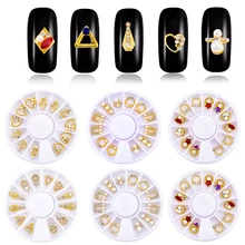 1 лот из 12 шт. украшение для ногтей из сплава в виде металлического Стикеры дизайн ногтей, заклепка колесные шпильки