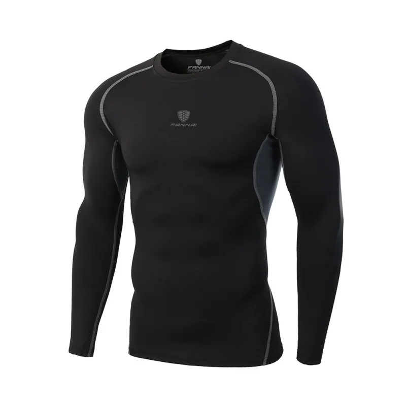 Для мужчин Спорт quick dry Running Футболка компрессионная футболка с длинным рукавом Для мужчин Спорт Бег Фитнес футболка