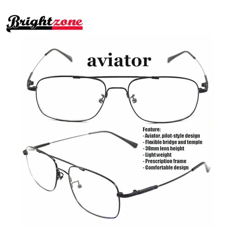 

Bestselling Brand Aviatorr Pilot-style Memory Titanium Metal Flexible Bridge/Temple Prescription Optical Glasses Eyeglass Frames