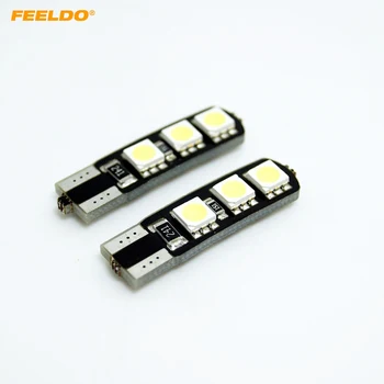 

FEELDO 50Pcs White T10 168 194 5050 6SMD No Error Canbus LED Bulb Lights #HQ4300