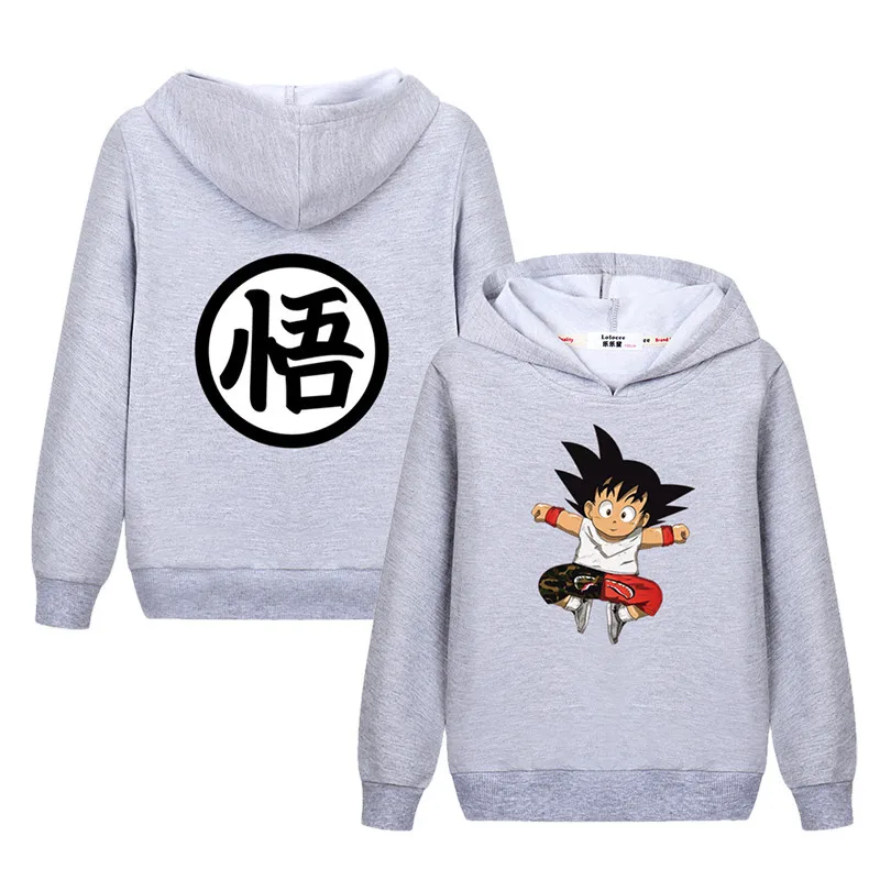 Lolocee kids Goku cartoon hoodie Boy girl anime funny sweatshirt New autumn tops hoodies child Drag