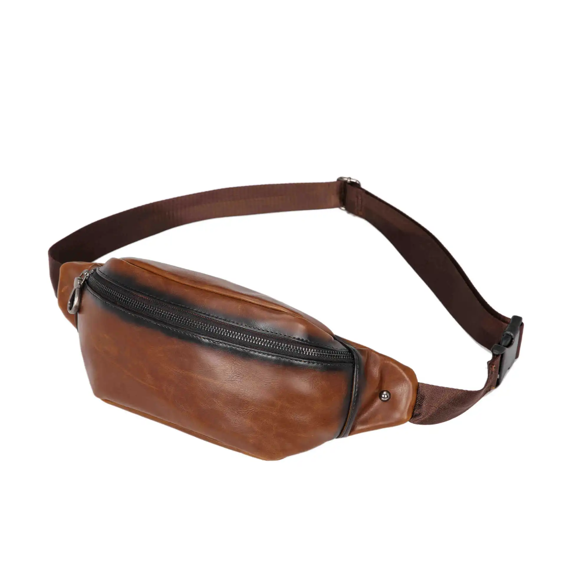 

Vintage Man Leather Waist Bag Packs Travel Bumbag Belt Bags Male Shoulder Bag Phone Coin Large Capacity Crossbody Chest Bag