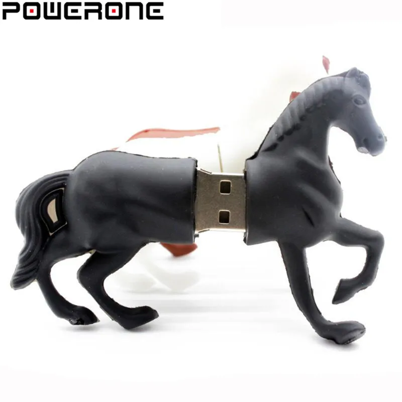 POWERONE Horse, Usb флеш-накопитель, лошади, флешки, 4 ГБ, 8 ГБ, 16 ГБ, 32 ГБ, 64 ГБ, Мультяшные животные, флешки, карта памяти