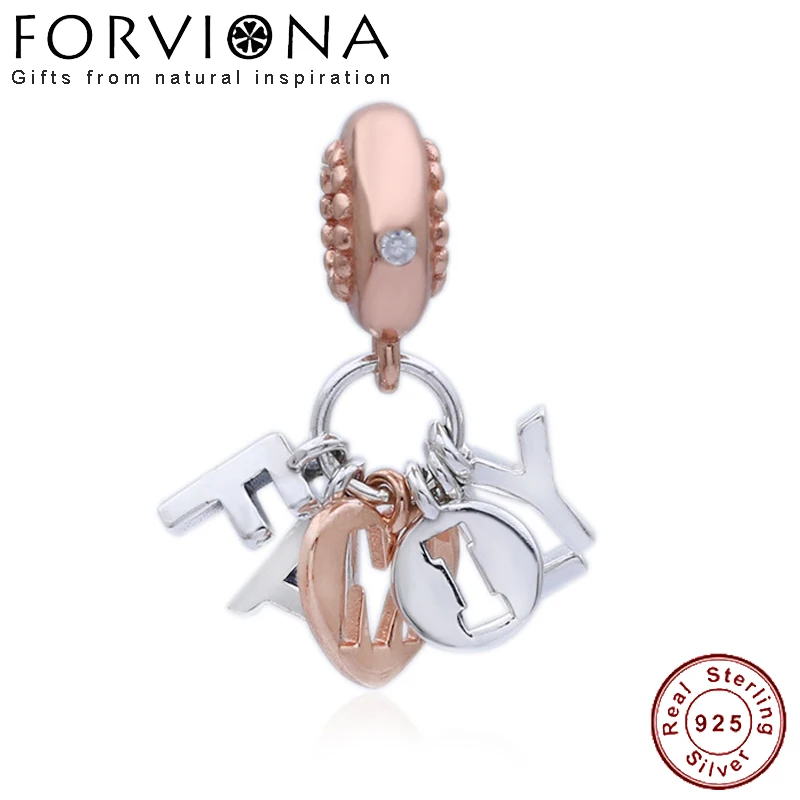 

100% 925 Sterling Silver Charm Rose Gold Perfect Family Pendant Beads Fit Original Women Bracelet Bangle Diy Jewelry