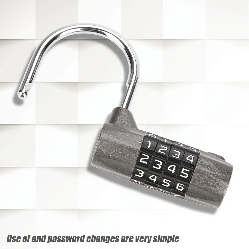 Охлажденный стальной Пароль Padlock четырехзначный код пропуска безопасности навесной замок для спортзала мода горячий