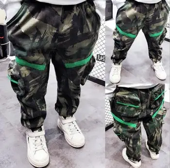 

Children's casual pants boys camouflage overalls baby trousers children clothing boys big pocket trousers