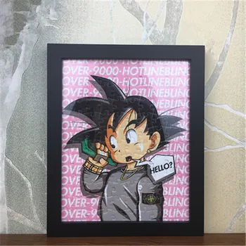 

Dragon Ball Super Saiyan Son Goku Vegeta Puzzle Framed Painting Wall Hangings Cartoon Children Bedroom Desktop Ornaments X1905