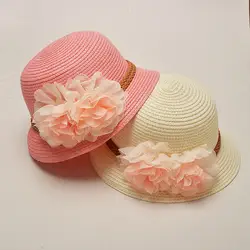 Весной и летом новые детские цветы соломенная шляпа Чистый цвет диких девочка оттенок пляж шляпа