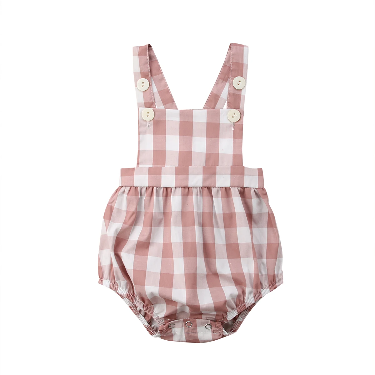 

0-18M Toddler Baby Girls Sleeveless Plaid Romper Cotton Infant Newborn Girls Jumpsuit Overalls Baby Girls Clothing Summer