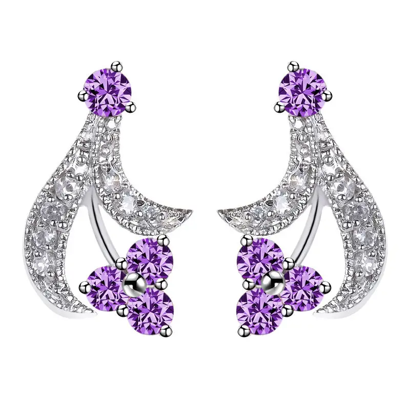 Yan Mei Statemennt Trendy Earring Korean Style Plant Shape Cz Silver Yan Mei Statemennt Trendy Earring Korean Style Plant Shape Cz Silver Plated Stud Earrings Whole Gle0302 In From Jewelry Accessories On