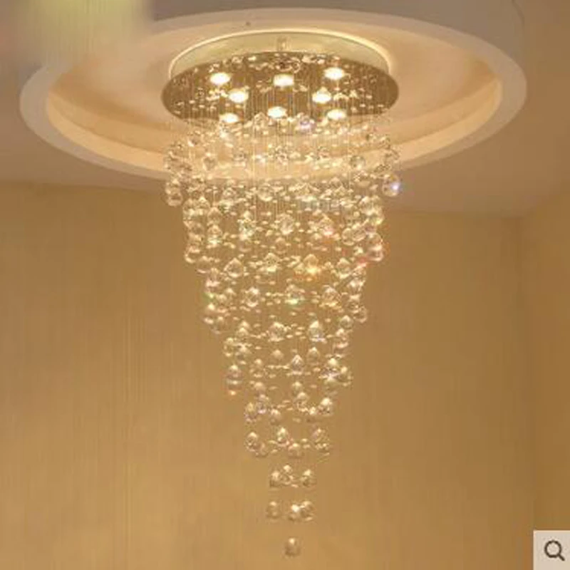 

Double staircase chandelier Spiral staircase lamp Long chandelier Villa stairs Crystal chandelier Meteor shower Living room lamp