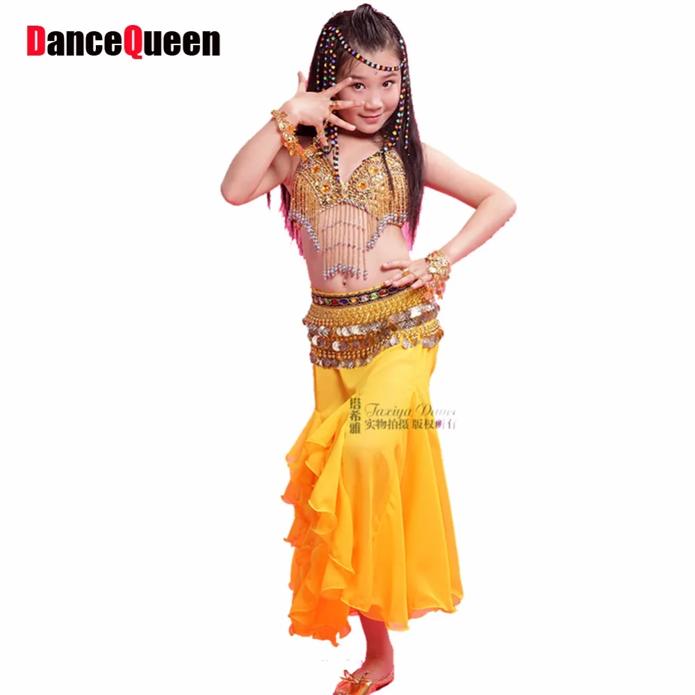 Aliexpress.com : Buy Girl Bollywood Dance Costumes Bra&Skirt&Waist ...