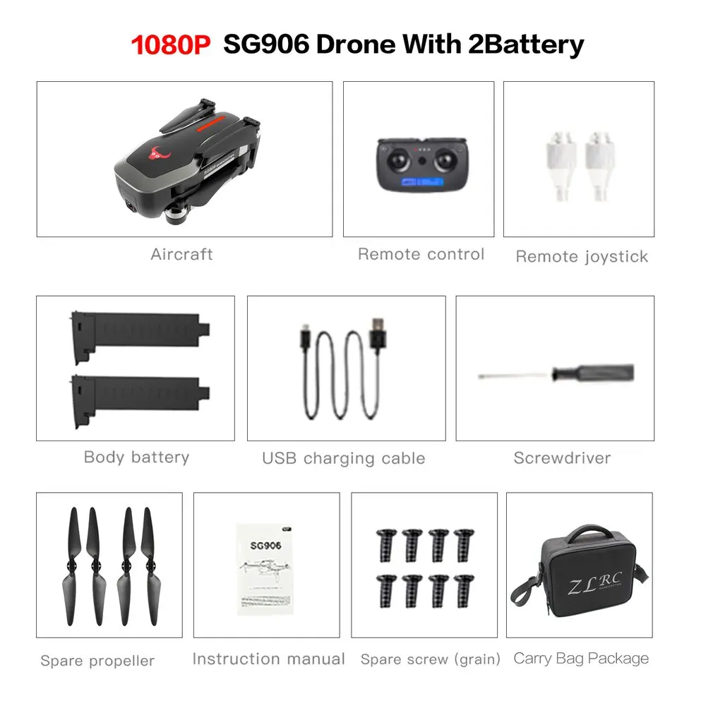 SG906 gps 5G wifi FPV RC Дрон 4 K бесщеточный селфи Дроны с камерой HD RC Квадрокоптер складной Дрон VS Visuo XS816 F11 Дрон - Цвет: 1080P 2BAT bag B