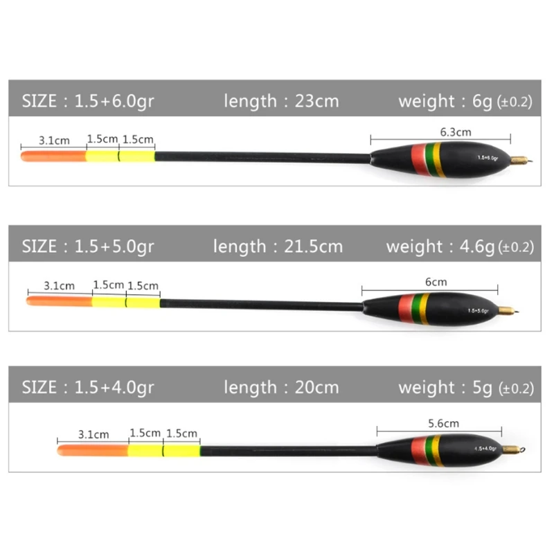 3 шт./компл. поплавки с свинцовый грузик буй плавучесть 4,6g 6g Вес 20 см-23 см