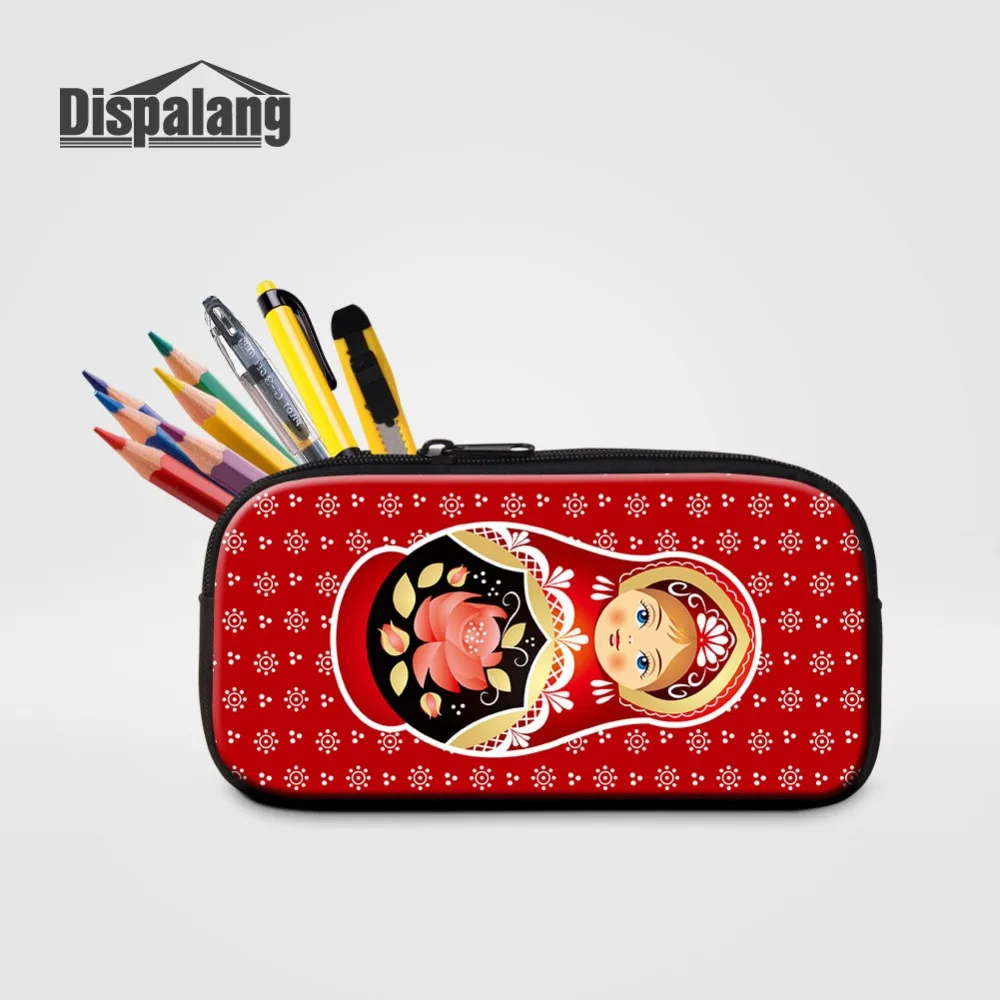 

Russia Matryona Matryoshka Doll Women Designer Cosmetic Case Girl Fashion Pencil Bags For School Stationery Children Pen Box Bag