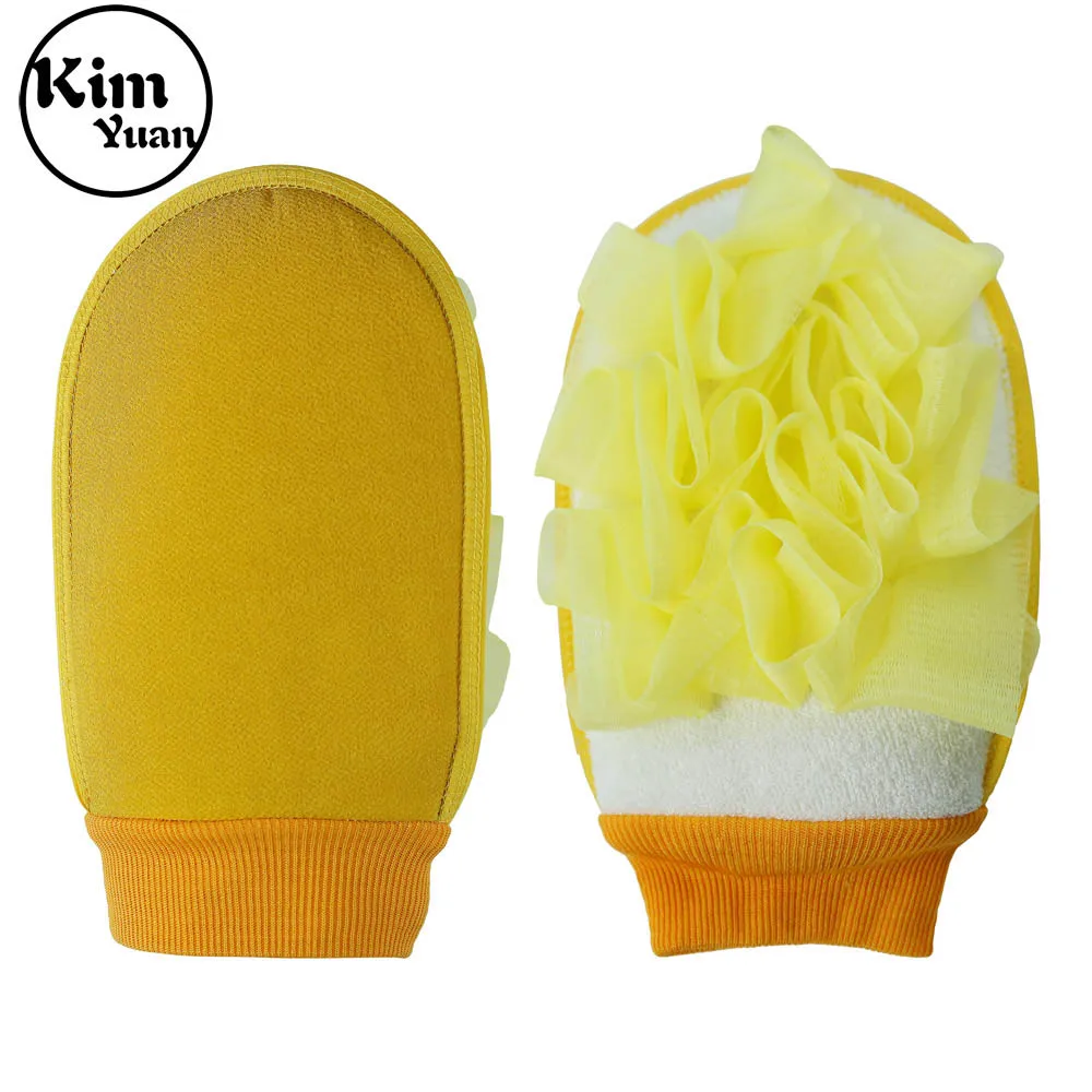 

KIM YUAN Bath Mitt Glove Loofah Sponge Brushes Pouf Bath Mesh Brush Bath Shower Glove with Flower Bath Ball
