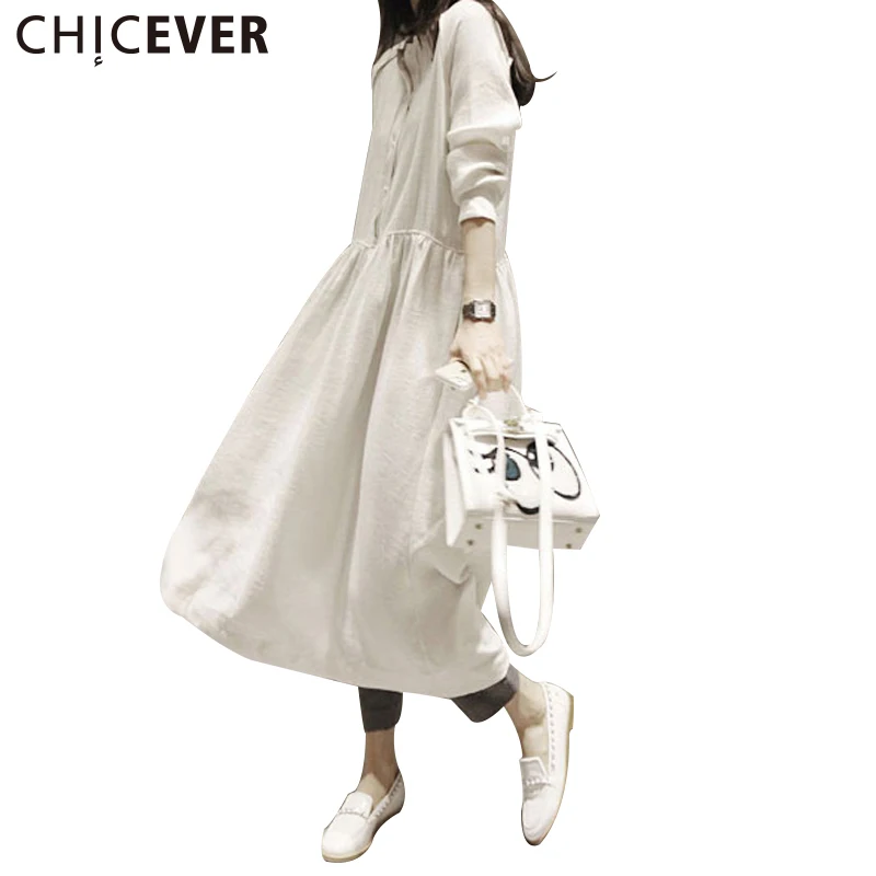 CHICEVER 2017 Summer font b Dress b font Women Long Sleeve Loose Vintage Black font b