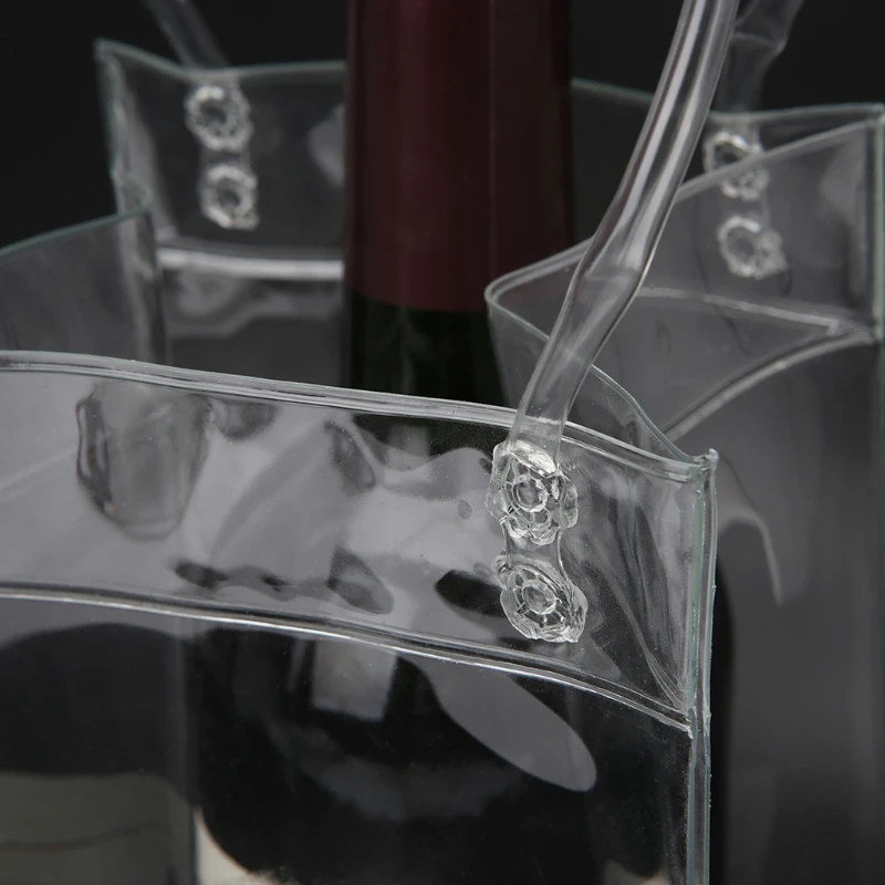 VFGTERTE 1 шт. сумка для вина износостойкий прозрачный ПВХ шампанское вино охлаждающая сумка для льда сумка с ручкой мешок для очков путешествия Винный аксессуар