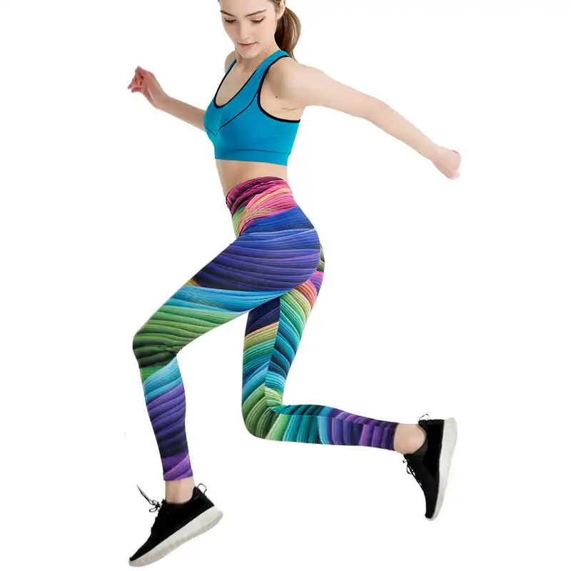 rainbow running tights