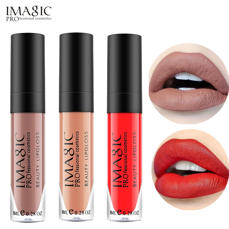 IMAGIC Matte Lipstick Makeup Tint Lip gloss Cosmetics long lasting LipsStick Make up Lips Liquid gloss Beauty Imagic Makeup