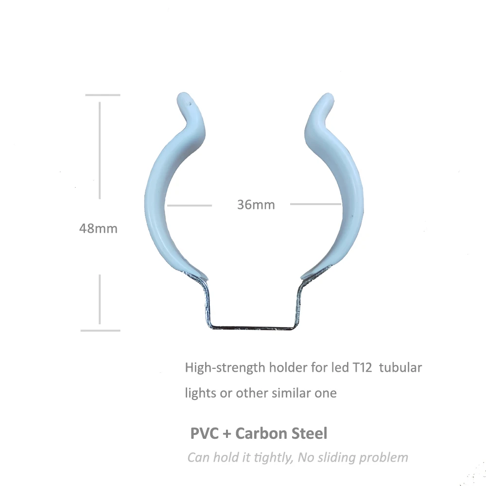 Не скользящий ПВХ покрытие из углеродистой стали высокопрочный зажим держатель T12 светодиодный кронштейн для лампы трубчатый крепежный элемент