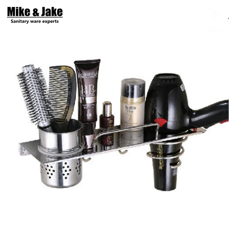 Steinless steel 304 Bathroom shelf hair dryer rack with cup hair dryer