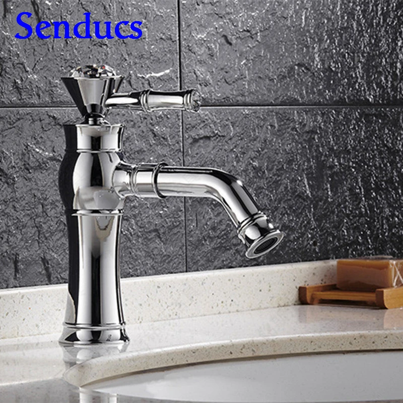 

Free shipping hot sale polished chrome basin tap with single lever bathroom basin mixer tap of hot cold water mixer taps