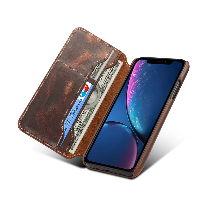 

Luxury Flip Genuine Leather Phone Case for iPhone X XS Max XR Case Wallet Card Slots Bag Cover for iPhone XS Max Case XR XS Capa