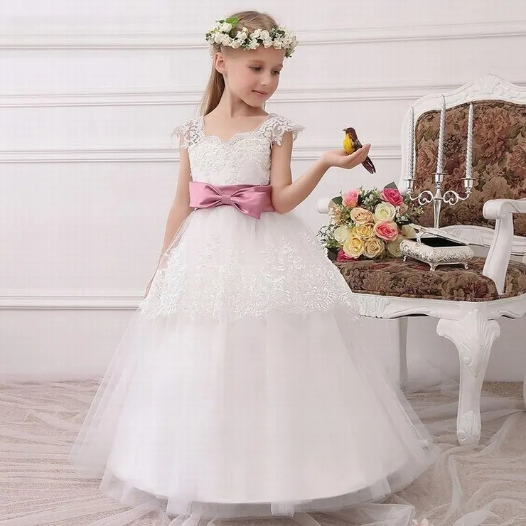 Торжественное вечернее платье с цветочным узором для девочек детские пышные платья для дня рождения и крещения, детское платье-пачка для
