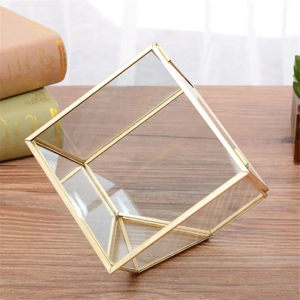 

Geometric Micro Landscape Plant Transparent Glass House Flower Room Wedding Ring Jewelry Box Home Decoration Ornaments Crafts