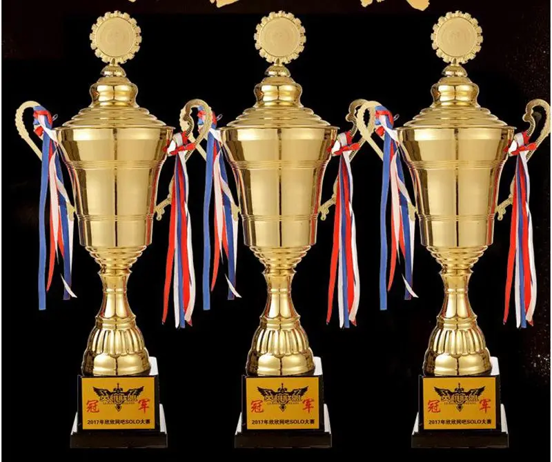 Горячая Распродажа! металлический трофей 58,5 см, футбол, баскетбол, Чемпионат по бадминтону, трофей