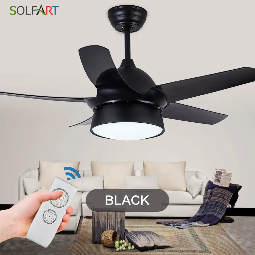 Modern Led Ceiling Fan Led Dining Lamp With Remote Control Gold