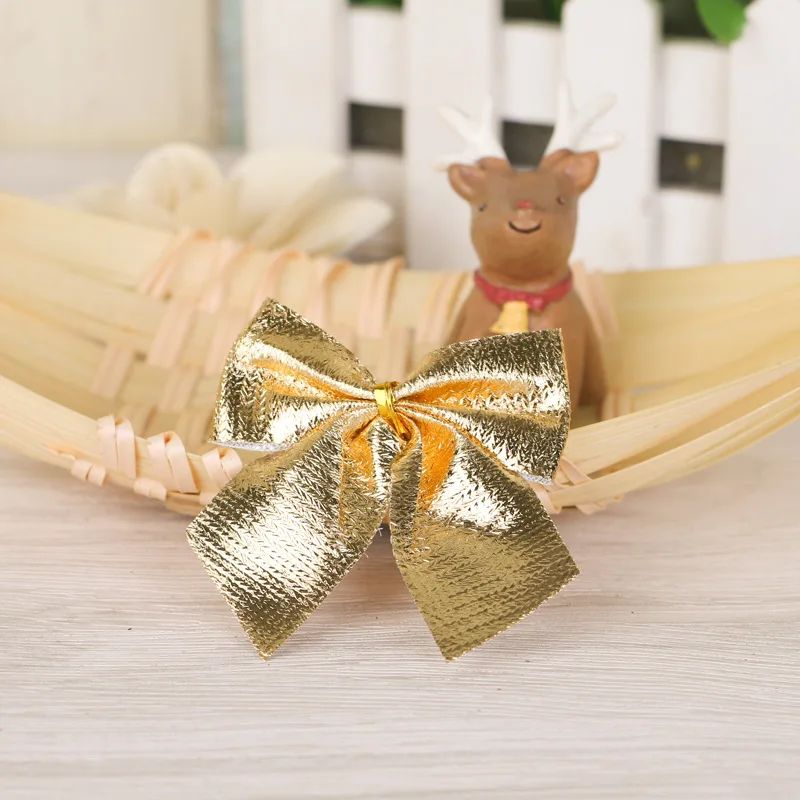 12 шт. Xmas луки ленты Новогоднее украшение дерево Bowknots фестиваль вечерние сад