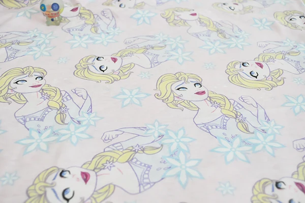 

Cartoon Ice Froze Princess Elsa Flower Elasticity Knitted Cotton Fabric For Sewing Quilting Patchwork Girl Cloth Kids Textile